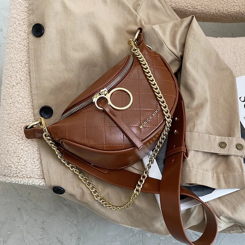 

с доставкой Small Simple Waist Packs For Women 2020 winter Chest Bags Female Fashion Phone Purses Chain Travel Belt Bag